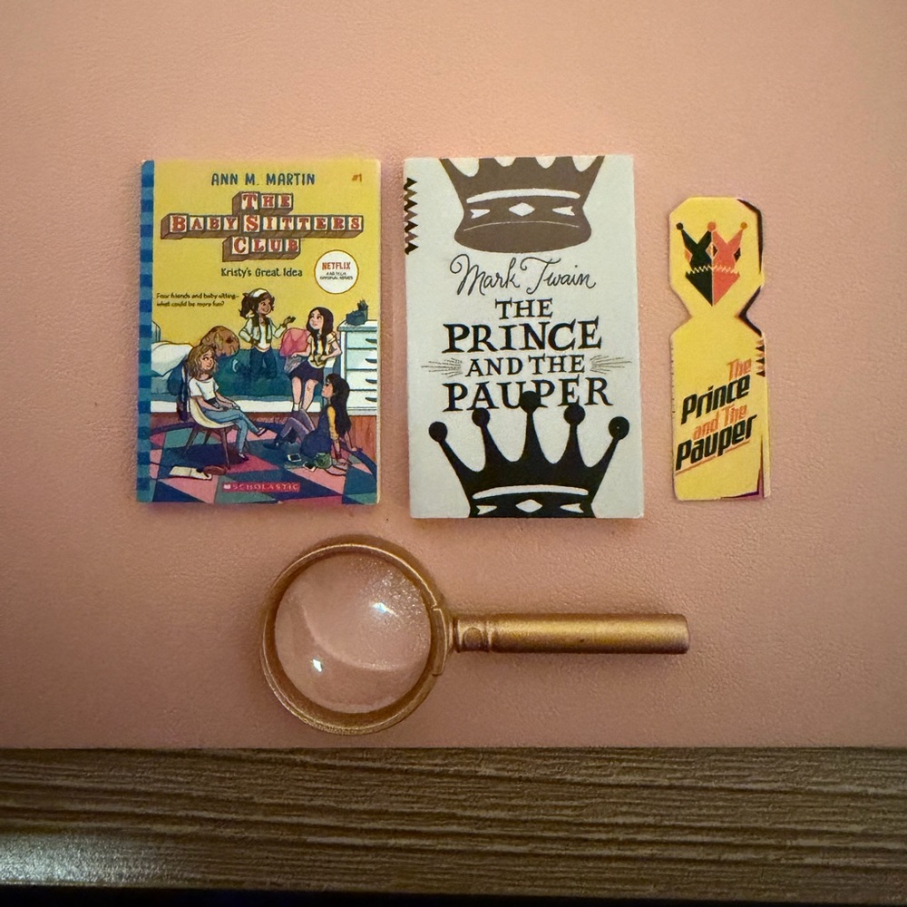 Mini Brands Books - Two Book Set with Magnifying Glass and Bookmark